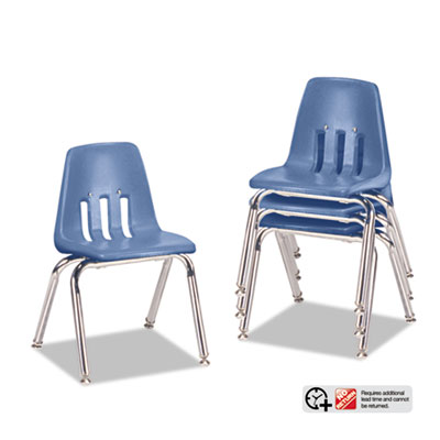 Virco 9000 Series Classroom Chair 18" Seat Height Navy/Chrome 4/Carton 901851 