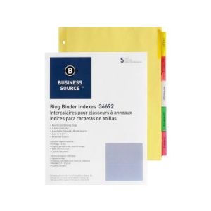 Business Source 36692BX Insertable Tab Ring Binder Indexes