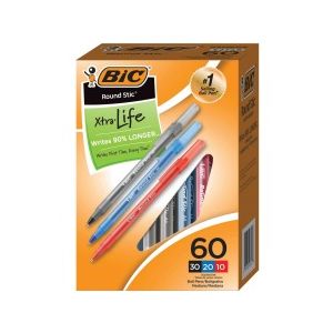 BIC GSM609AST Round Stic Ballpoint Pens