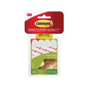 Command 17024136ES Removable Adhesive Poster Strips