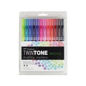 Tombow 61500 TwinTone Brights Dual-tip Marker Set