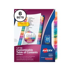 Avery&reg; 11831 1-31 Custom Table of Contents Dividers