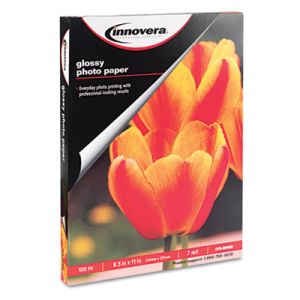 Innovera 99490 Glossy Photo Paper, 8-1/2 x 11, 100 Sheets/Pack