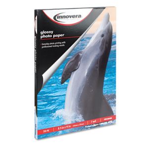 Innovera 99450 Glossy Photo Paper, 8-1/2 x 11, 50 Sheets/Pack