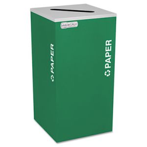 Ex-Cell RCKDSQPEGX Kaleidoscope Collection Paper-Recycling Receptacle, 24gal, Emerald Green