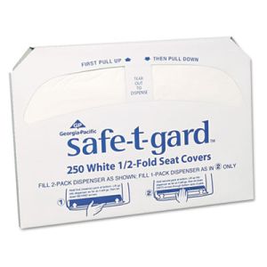 Georgia Pacific Professional 47046 Half-Fold Toilet Seat Covers, White, 250/Pack, 20 Boxes/Carton