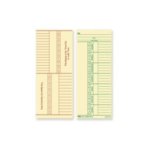 TOPS 12603 Named Days/Overtime Time Card
