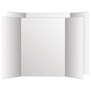 Eco Brites 26790 Two Cool Tri-Fold Poster Board, 36 x 48, White/White, 6/Carton