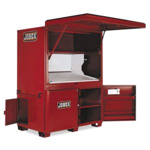 JOBOX 1674990 Heavy-Duty Field Office, 63" x 42" x 80", Steel, Red