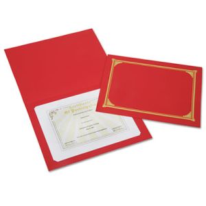 AbilityOne 6272960 7510016272960 SKILCRAFT Gold Foil Document Cover, 12 1/2 x 9 3/4, Red, 6/Pack