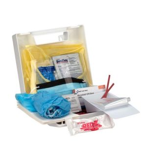 First Aid Only 217-O BBP Spill cleanup Kit with CPR Microshield, Plastic Case, EA