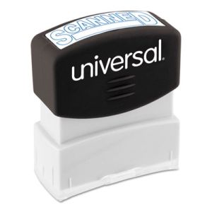 Universal 10157 Message Stamp, SCANNED, Pre-Inked One-Color, Blue