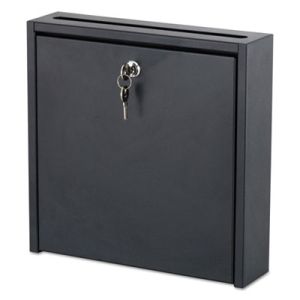 Safco 4258BL Wall-Mountable Interoffice Mailbox, 12w x 3d x 12h, Black