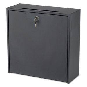 Safco 4259BL Wall-Mountable Interoffice Mailbox, 18w x 7d x 18h, Black
