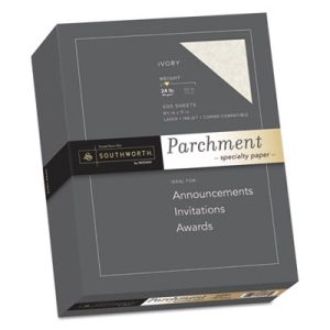 Southworth 984C Parchment Specialty Paper, Ivory, 24lb, 8 1/2 x 11, 500 Sheets