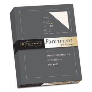 Southworth J988C Parchment Specialty Paper, Ivory, 32lb, 8 1/2 x 11, 250 Sheets
