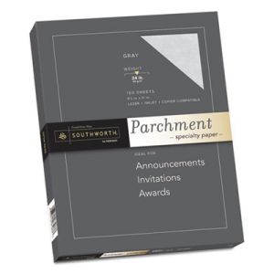 Southworth P974CK336 Parchment Specialty Paper, 24lb, 8 1/2 x 11, Gray, 100 Sheets