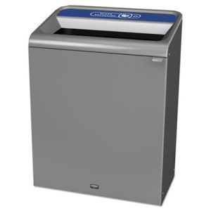 Rubbermaid Commercial 1961508 Configure Indoor Recycling Waste Receptacle, 45 gal, Gray, Mixed Recycling
