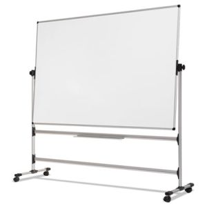 MasterVision RQR0221 Earth Silver Easy Clean Revolver Dry Erase Board, 36 x 48, White, Steel Frame