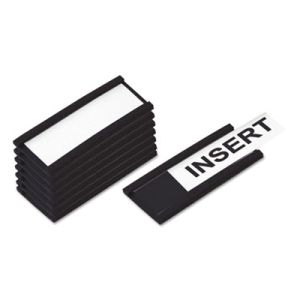 MasterVision FM1310 Magnetic Card Holders, 2w x 1h, Black, 25/Pack