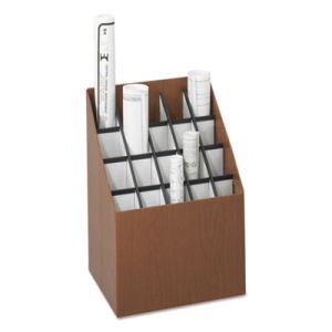 Safco 3081 Corrugated Roll Files, 20 Compartments, 15w x 12d x 22h, Woodgrain