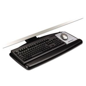 3M AKT60LE Knob Adjust Keyboard Tray With Standard Platform, 25 1/5w x 12d, Black
