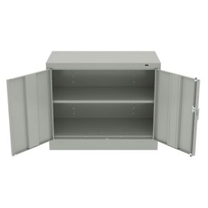 Tennsco 3018 Assembled Standard Desk-Height Storage Cabinet, 36"w x 18"d x 30"h, Light Grey, EA