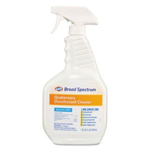 Clorox 30649 Broad Spectrum Quaternary Disinfectant Cleaner, 32oz Spray Bottle, 9/Carton