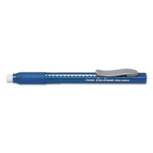 Pentel ZE22C Clic Eraser Pencil-Style Grip Eraser, Blue