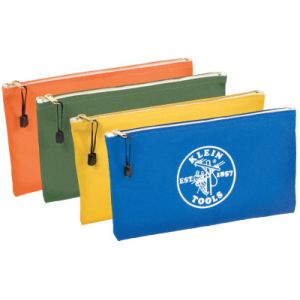 Klein Tools 5140 Canvas Zipper Bag Assortments, 12 1/2 in X 7 in, 4 per Pack
