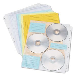 Innovera 39301 Two-Sided CD/DVD Pages for Three-Ring Binder, 10/Pack