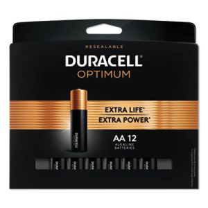 Duracell OPT1500B12PR Optimum Alkaline AA Batteries, 12/Pack