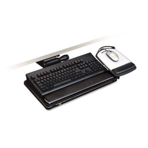 3M AKT150LE Easy Adjust Keyboard Tray, Highly Adjustable Platform, 23" Track, Black