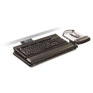 3M AKT180LE Sit/Stand Easy Adjust Keyboard Tray, Highly Adjustable Platform,, Black