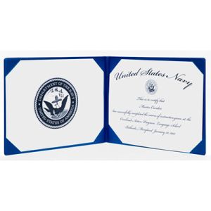 AbilityOne 4822994 7510004822994 Award Certificate Binder, 8 1/2 x 11, Navy Seal, Blue/Gold