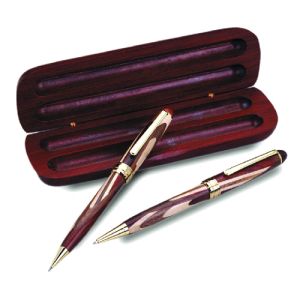 AbilityOne 4844577 7520014844577 Inpuria Pen & Pencil Set, Tri-Wood, Black Ink, 2/Set