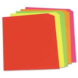 Pacon 104234 Neon Color Poster Board, 28 x 22, Green/Orange/Pink/Red/Yellow, 25/Carton