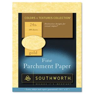 Southworth P994CK336 Parchment Specialty Paper, Gold, 24lb, 8 1/2 x 11, 100 Sheets