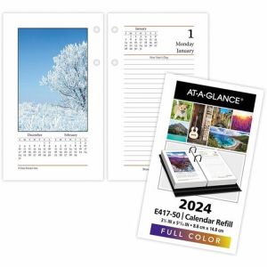 AT-A-GLANCE E45850 Pad Style Desk Calendar Refill, 5 x 8, 2024
