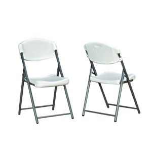 AbilityOne 5766180 7105015766180 Folding Chair, Blow-molded, 18" W x 16" D x 33-1/2" H Open Position, Platinum, CT