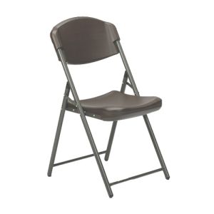 AbilityOne 6637984 7105016637984 Folding Chair, Blow-molded, 19" W x 16" D x 33-1/2" H Open Position, Espresso, 4 per BX
