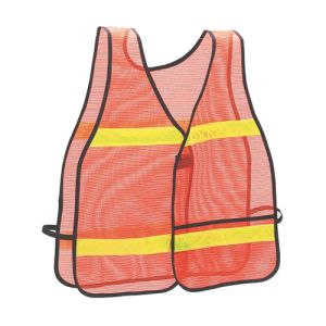 AbilityOne 3940216 8415013940216 High Visibility Safety Vest w/ Silver/Neon Yellow Reflective Stripes, Fluorescent Orange Mesh, One Size Fits All, EA