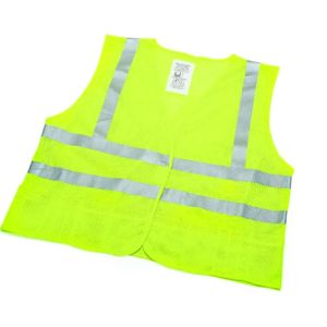 AbilityOne 6640167 8415016640167 Flame Resistant Safety Vest w/ Silver Reflective Stripes, ANSI Class 2, X-Large, Fluorescent Yellow/Lime Mesh, EA