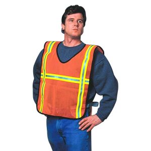 AbilityOne 4646612 8415014646612 High Visibility Safety Vest w/ Silver/Neon Yellow Reflective Stripes, Fluorescent Orange Mesh, EA
