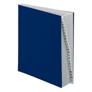 Pendaflex DDF3OX Desk File, A-Z Index, Letter Size, Acrylic-Coated Pressboard, Black/Blue, 25/CT