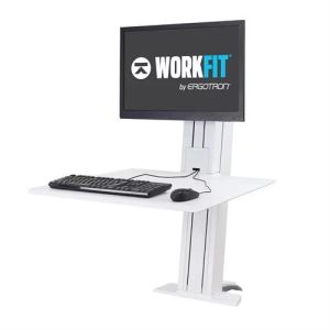 Ergotron 33-415-062 WorkFit-SR, 1 Monitor, Sit-Stand Desktop Workstation, White, EA