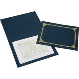 AbilityOne 5195771 7510015195771 SKILCRAFT Gold Foil Document Cover, 12 1/2 x 9 3/4, Blue, 5/Pack