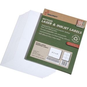 AbilityOne 5789294 7530015789294 Recycled Laser/Inkjet Shipping Labels, 3-1/3 x 4, White, 600/Box