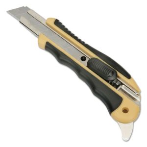 AbilityOne 6215252 5110016215252 Snap-Off Utility Knife w/Cushion Grip Handle, 18mm, Yellow/Black