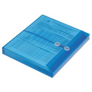 AbilityOne 6618833 7530016618833 String and Button Poly Booklet Envelope, Side Loading, 11 5/8" x 9 3/4", Blue, 5/PK
